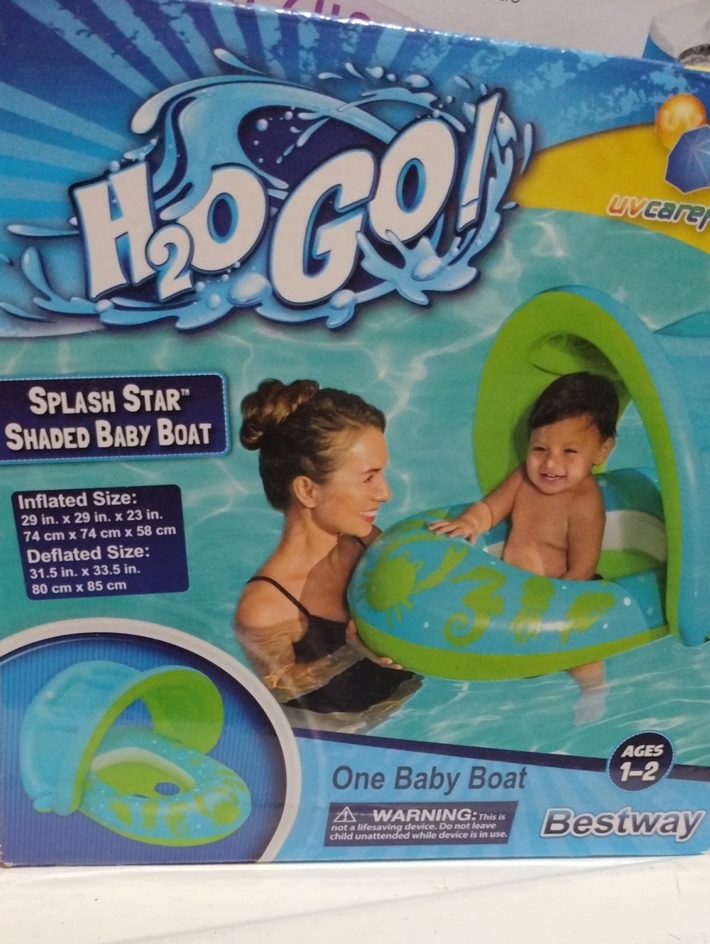 H2O Go! Green & Blue Kids Water Shoe / Water Float - Splash Style